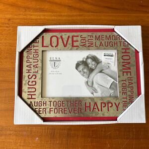 ELSA L Inc Photo Frame for 4x6 Photo Sentiments Red and Metal